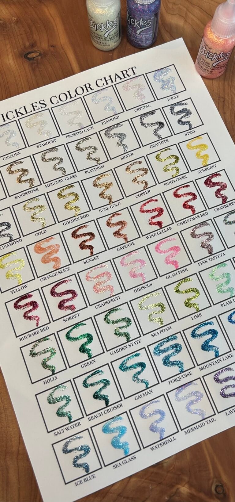 Stickle Color Chart
