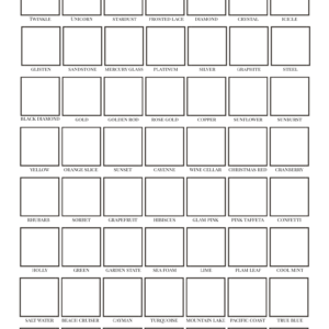 Labeled Stickles Color Chart