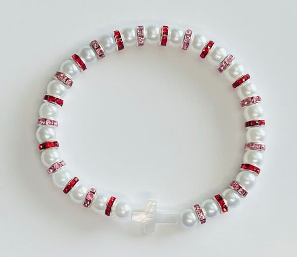 Valentine Pearl Cross Bracelet - Image 3
