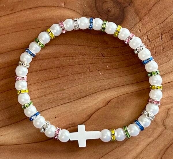 Easter Pearl Cross Bracelet - Image 2