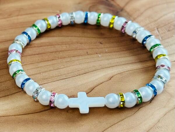 Easter Pearl Cross Bracelet