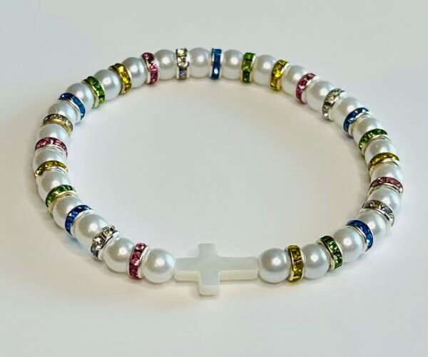 Easter Pearl Cross Bracelet - Image 3