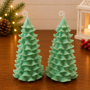 Green Christmas Tree Candles