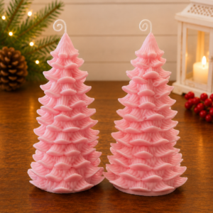 Pink Christmas Tree Candle